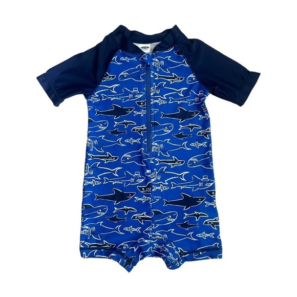 Old navy baby rash guard 6/12m sharks - Picture 1 of 2